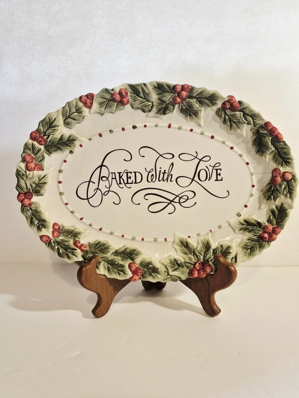 Fitz and Floyd Baked With Love Cookie Platter Christmas Holiday Plate 13.5 x 10